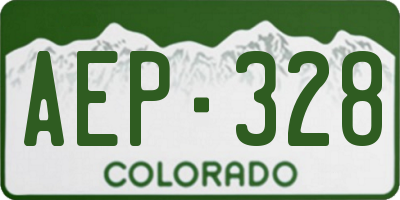 CO license plate AEP328