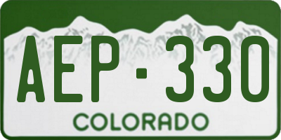 CO license plate AEP330
