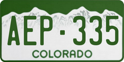CO license plate AEP335