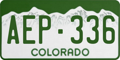 CO license plate AEP336