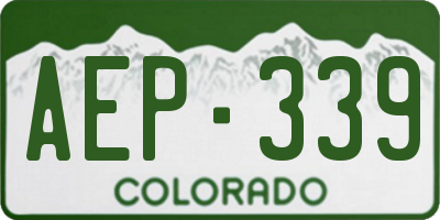 CO license plate AEP339
