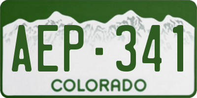 CO license plate AEP341