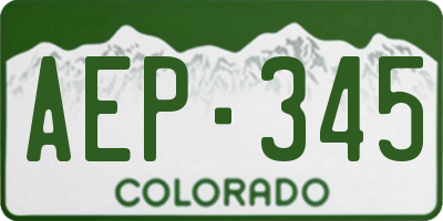 CO license plate AEP345