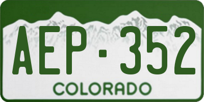 CO license plate AEP352