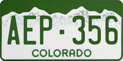 CO license plate AEP356