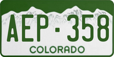 CO license plate AEP358