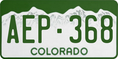 CO license plate AEP368