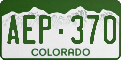 CO license plate AEP370