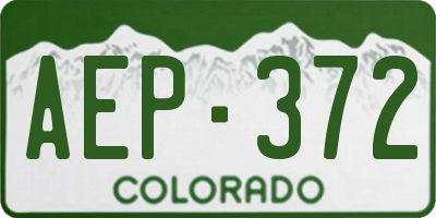 CO license plate AEP372