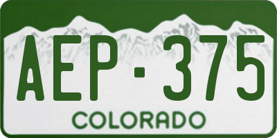 CO license plate AEP375
