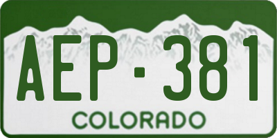 CO license plate AEP381