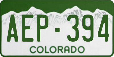 CO license plate AEP394