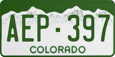 CO license plate AEP397