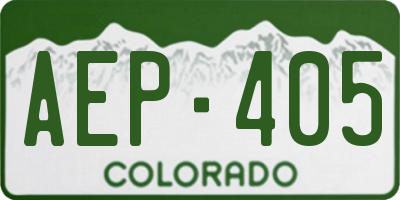 CO license plate AEP405