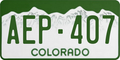 CO license plate AEP407