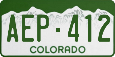 CO license plate AEP412