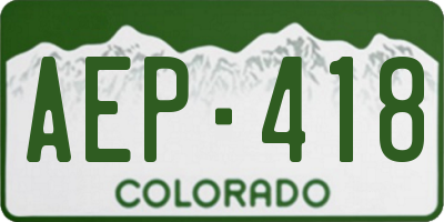 CO license plate AEP418