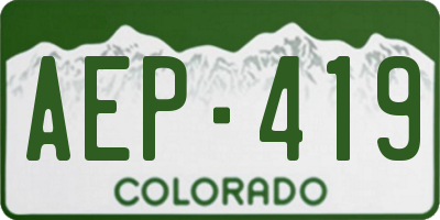 CO license plate AEP419