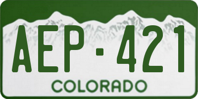 CO license plate AEP421