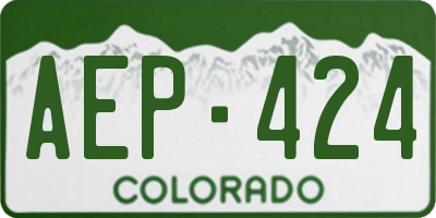 CO license plate AEP424