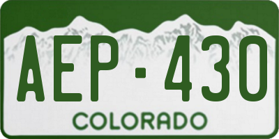 CO license plate AEP430