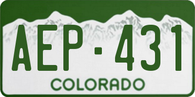 CO license plate AEP431