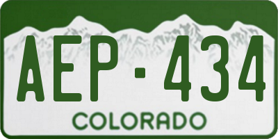 CO license plate AEP434