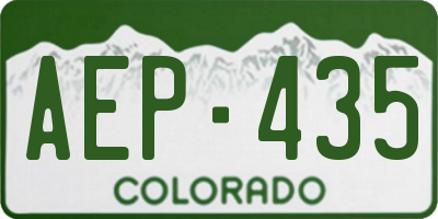 CO license plate AEP435