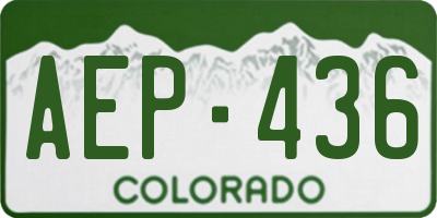 CO license plate AEP436
