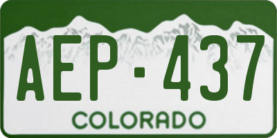 CO license plate AEP437