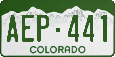 CO license plate AEP441