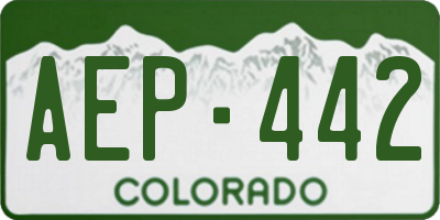 CO license plate AEP442