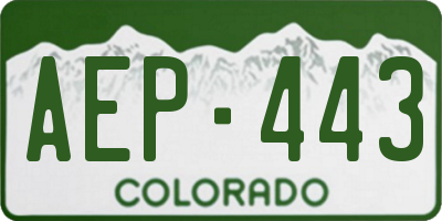 CO license plate AEP443