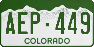 CO license plate AEP449
