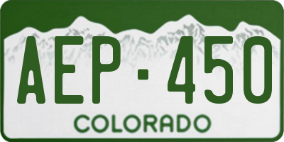 CO license plate AEP450