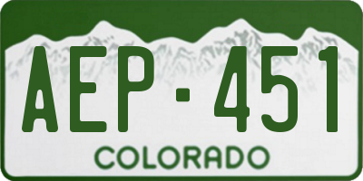 CO license plate AEP451
