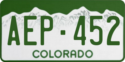 CO license plate AEP452