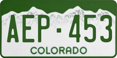 CO license plate AEP453