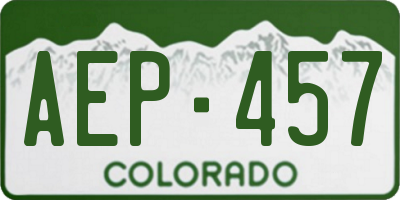CO license plate AEP457