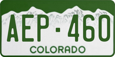 CO license plate AEP460