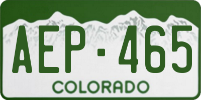 CO license plate AEP465