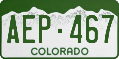 CO license plate AEP467