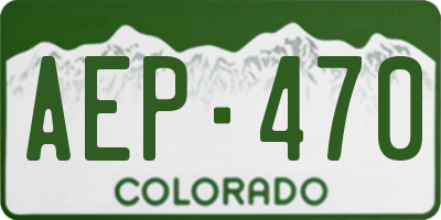 CO license plate AEP470