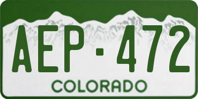 CO license plate AEP472