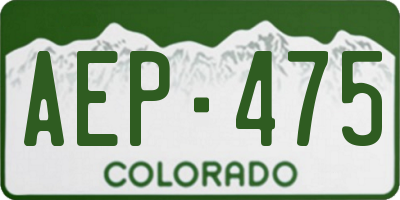 CO license plate AEP475