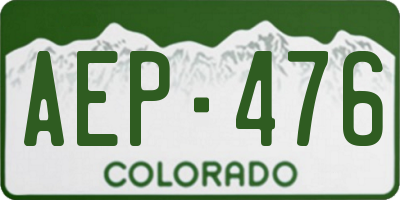 CO license plate AEP476