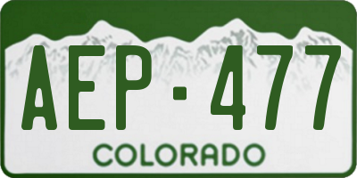 CO license plate AEP477