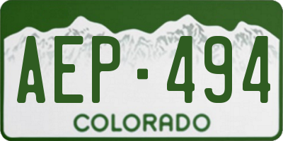 CO license plate AEP494