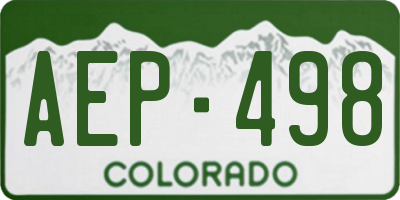 CO license plate AEP498