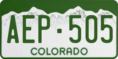 CO license plate AEP505